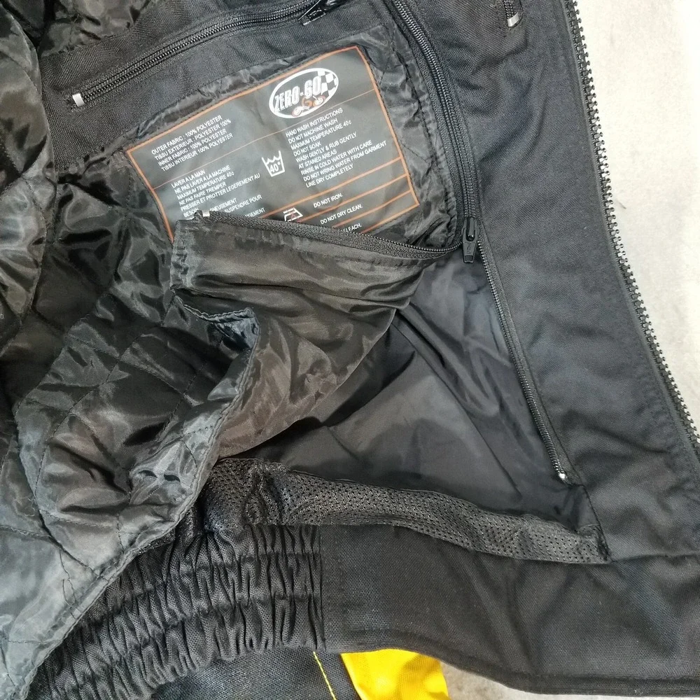 Zero-60 Flash Yellow/Black Textile/Leather Motorcycle Jacket Men's Sizes MD - XL